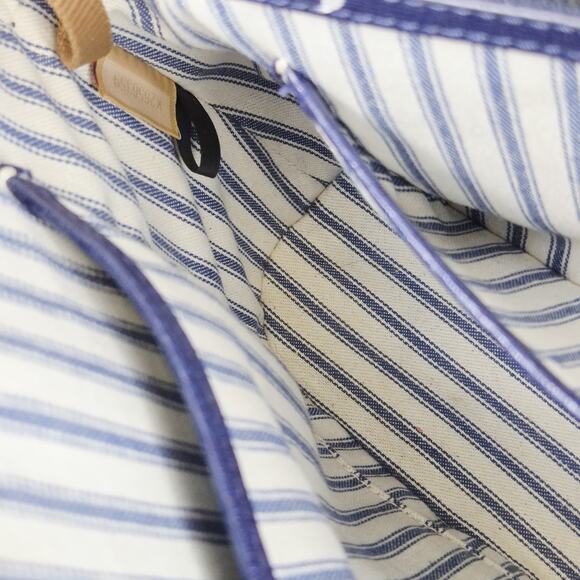 Dooney & Bourke Saffiano Leather Zip Satchel Purse Blue Gold Hardware Crossbody - Picture 16 of 16